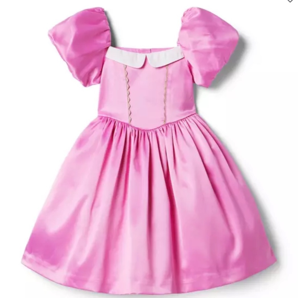 Janie and Jack Pink Satin Puff-Sleeve Formal Dress
